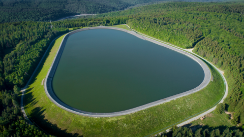 Pumped hydro storage basin in Germany