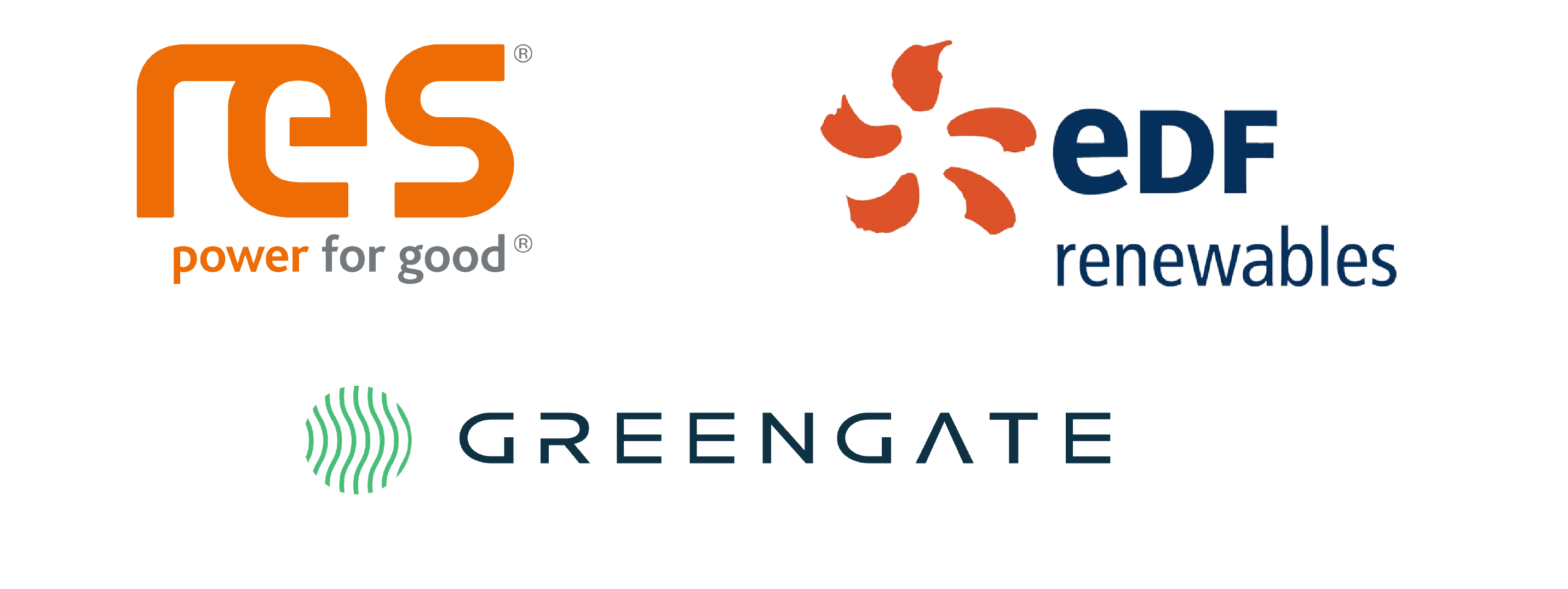 RES Canada, EDF, and Greengate logos